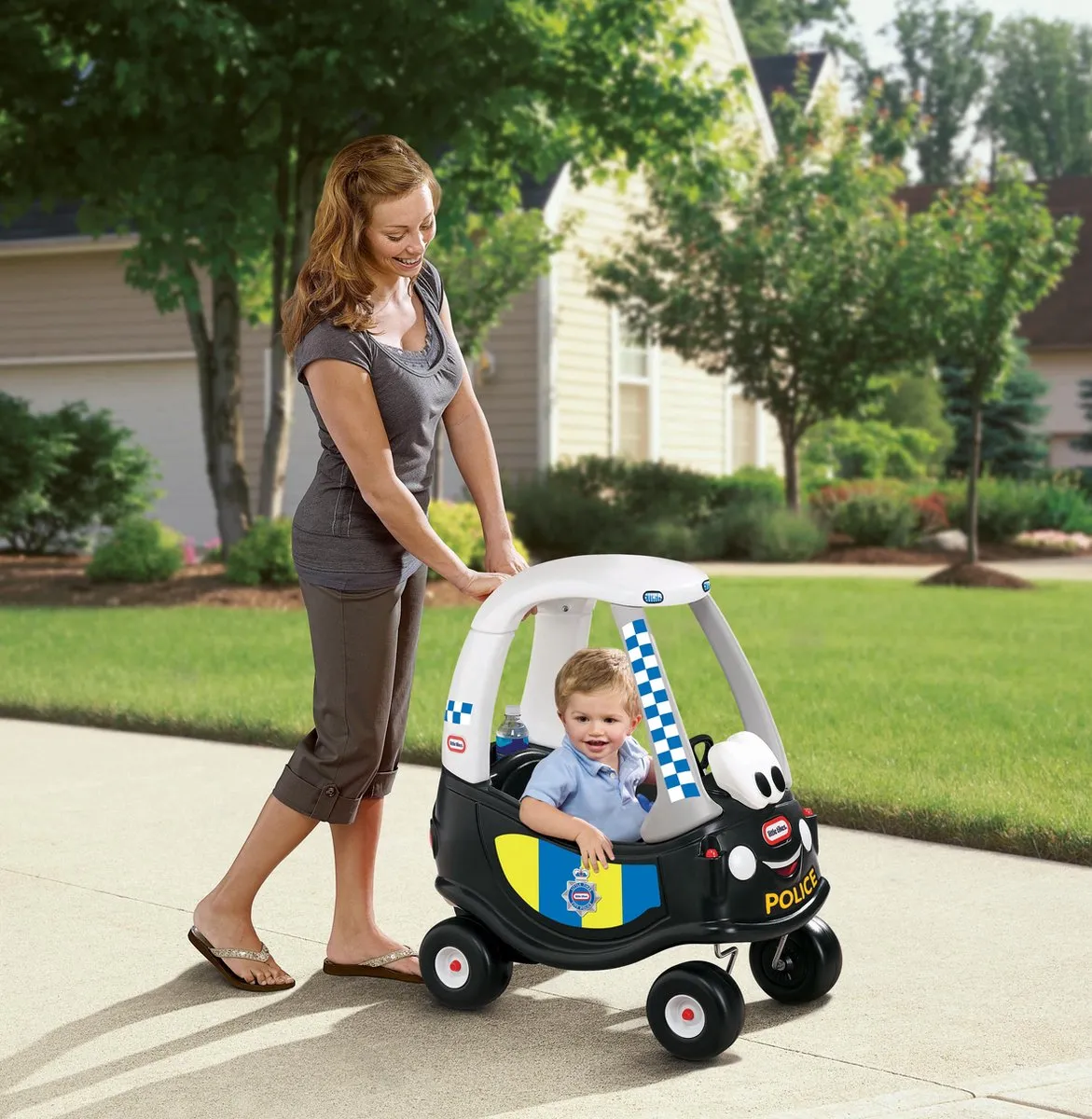 Little Tikes Cozy Coupe Politie Loopauto - Zwart/Wit - afbeelding 2 van 5