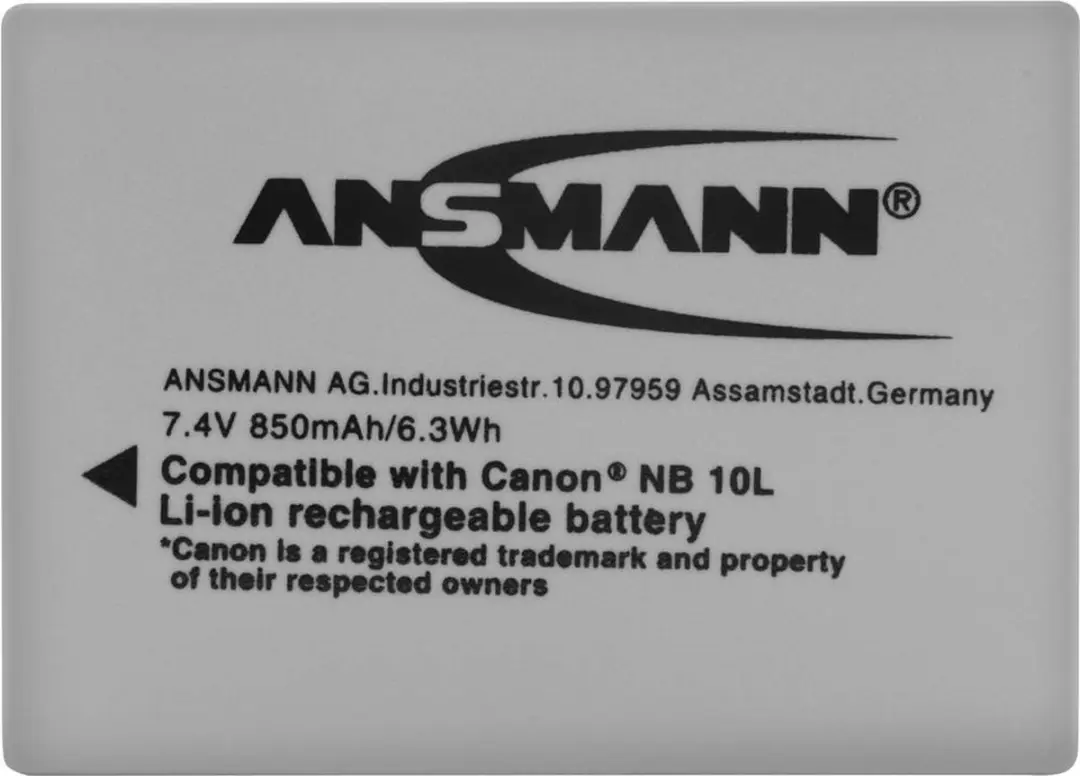 Ansmann A-CAN NB 10L Li-ion Accupack 850mAh