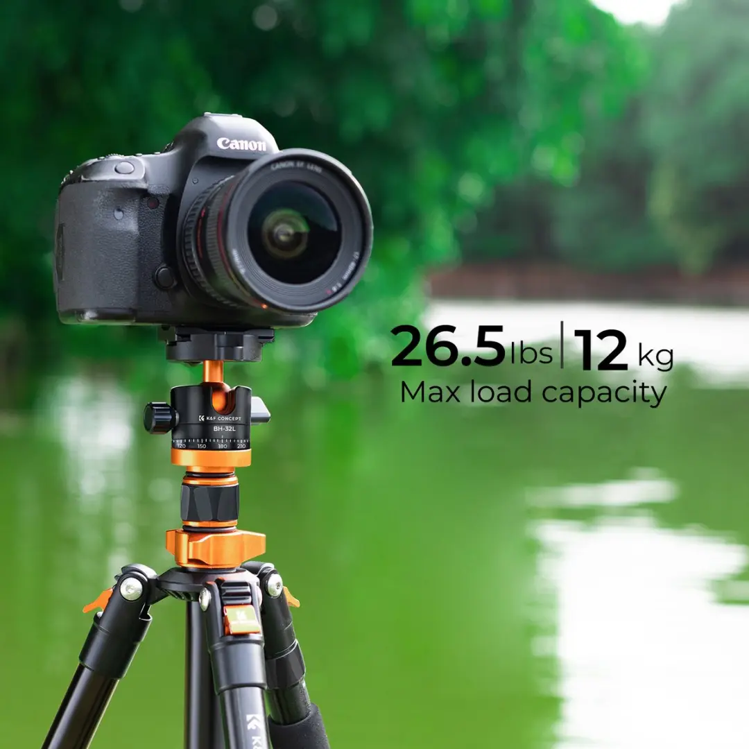 K&F Concept K255A7+BH-32L Statief - 5 Secties - Zwart