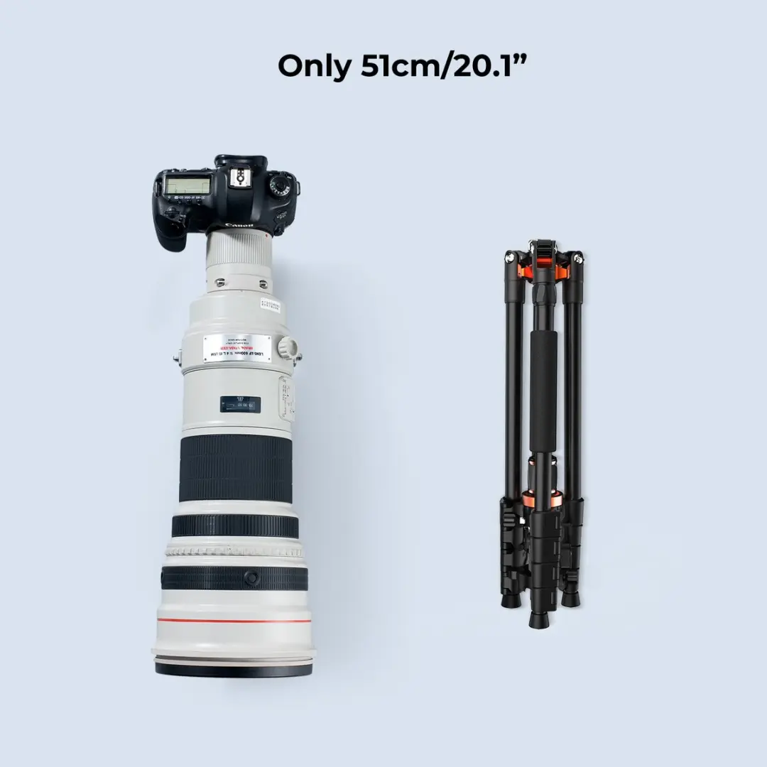 K&F Concept K255A7+BH-32L Statief - 5 Secties - Zwart