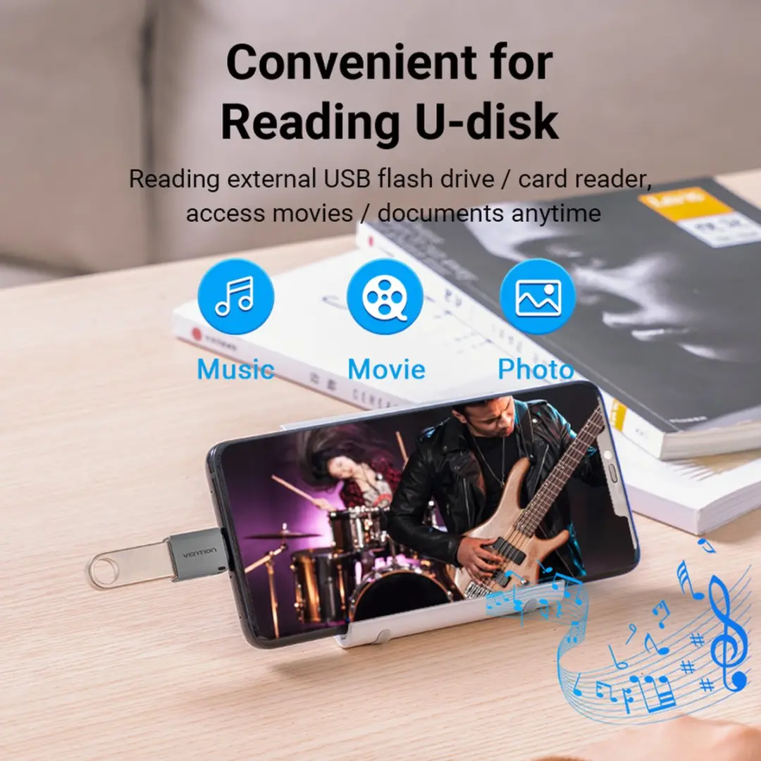 Vention USB-C naar USB 3.0 Adapter 1m - Samsung Galaxy S21/S22 - afbeelding 5 van 6