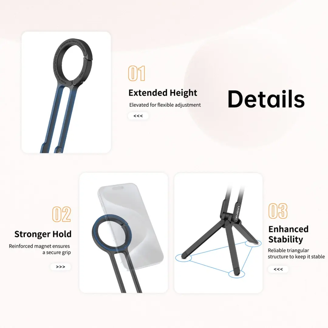 Ulanzi MA30 M030 Magnetisch Smartphone Statief - Zwart