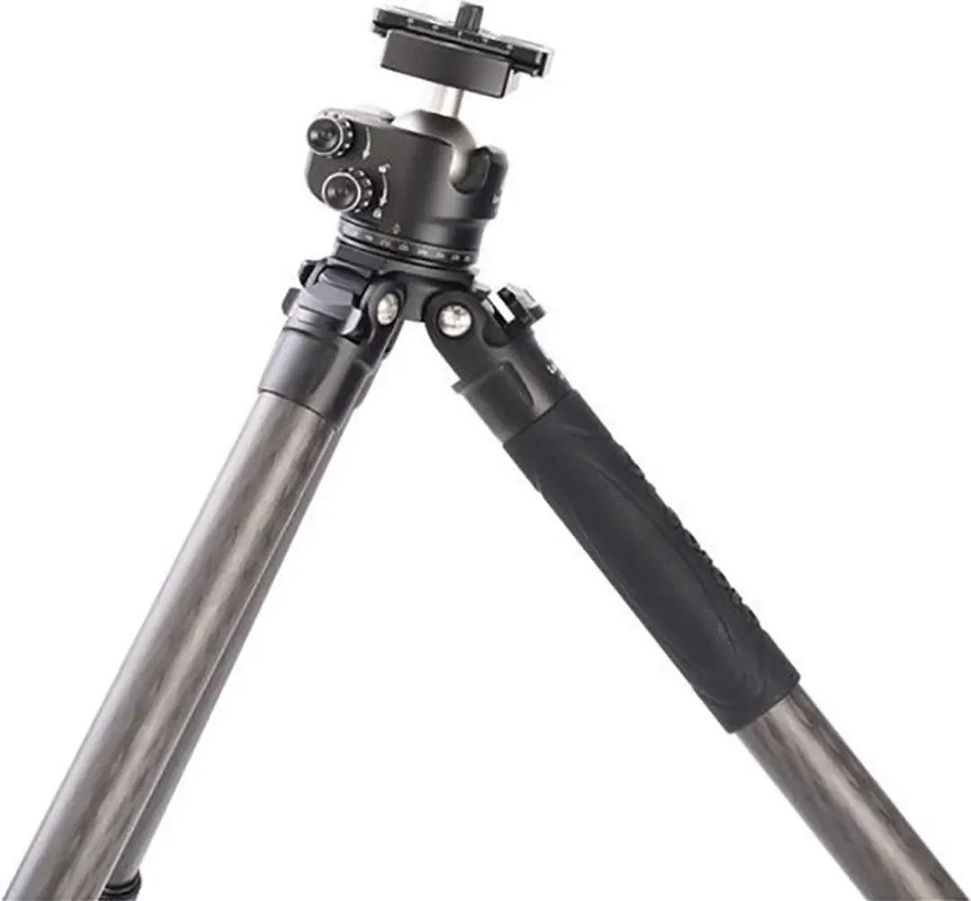 LeoFoto EF-324C Carbon Statief - LH-40 Balhoofd - 4 Secties - Zwart/Grijs