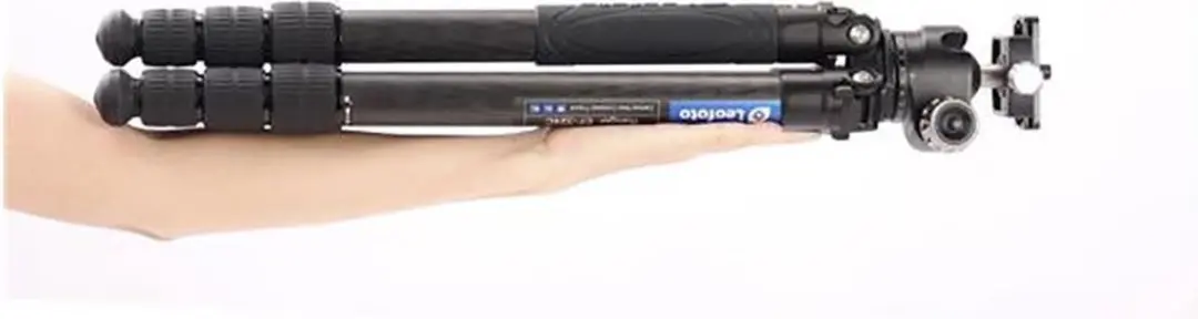 LeoFoto EF-324C Carbon Statief - LH-40 Balhoofd - 4 Secties - Zwart/Grijs