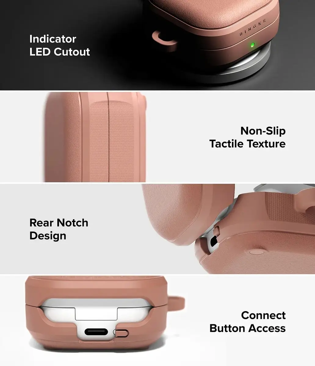 Ringke Hoesje Samsung Galaxy Buds+ - Onyx Magnetic Cover - Bruin