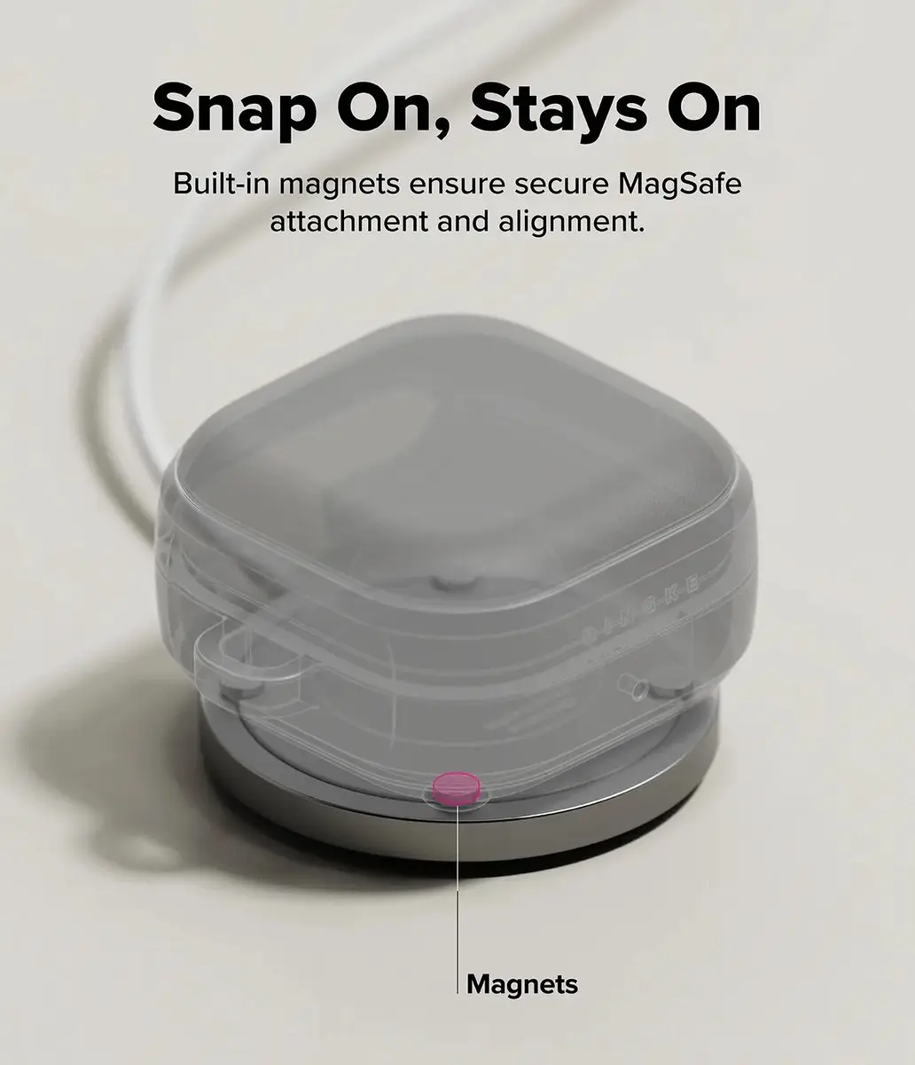 Ringke Hoesje Samsung Galaxy Buds+ - Onyx Magnetic Cover - Bruin