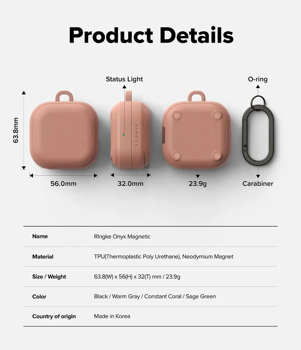 Ringke Hoesje Samsung Galaxy Buds+ - Onyx Magnetic Cover - Bruin