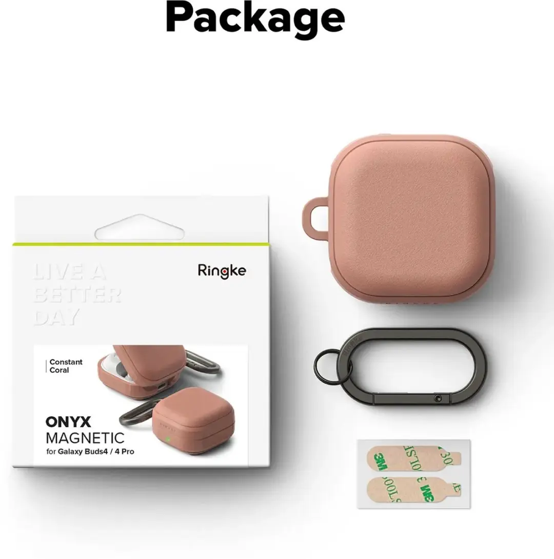 Ringke Hoesje Samsung Galaxy Buds+ - Onyx Magnetic Cover - Bruin
