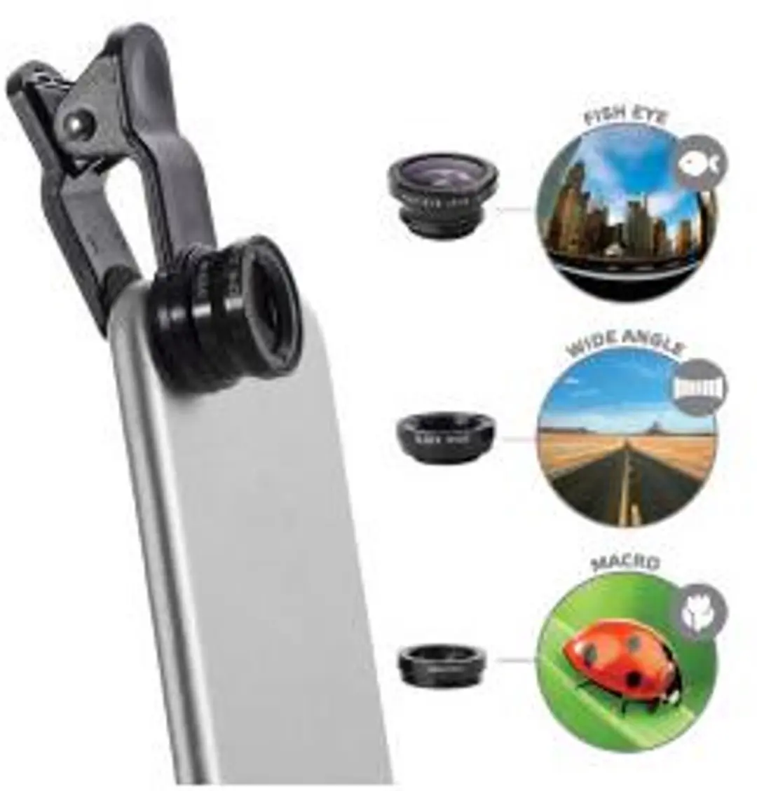 Celly 3-in-1 Smartphone Lens Set Zwart - 8mm - afbeelding 6 van 6