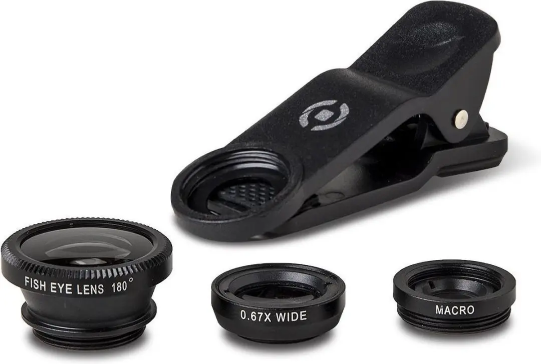 Celly 3-in-1 Smartphone Lens Set Zwart - 8mm