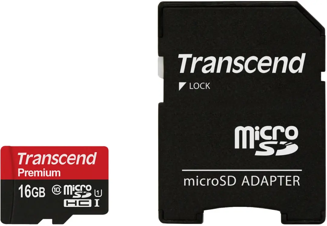 Transcend Premium UHS-I Micro SD 16GB - 300x + Adapter