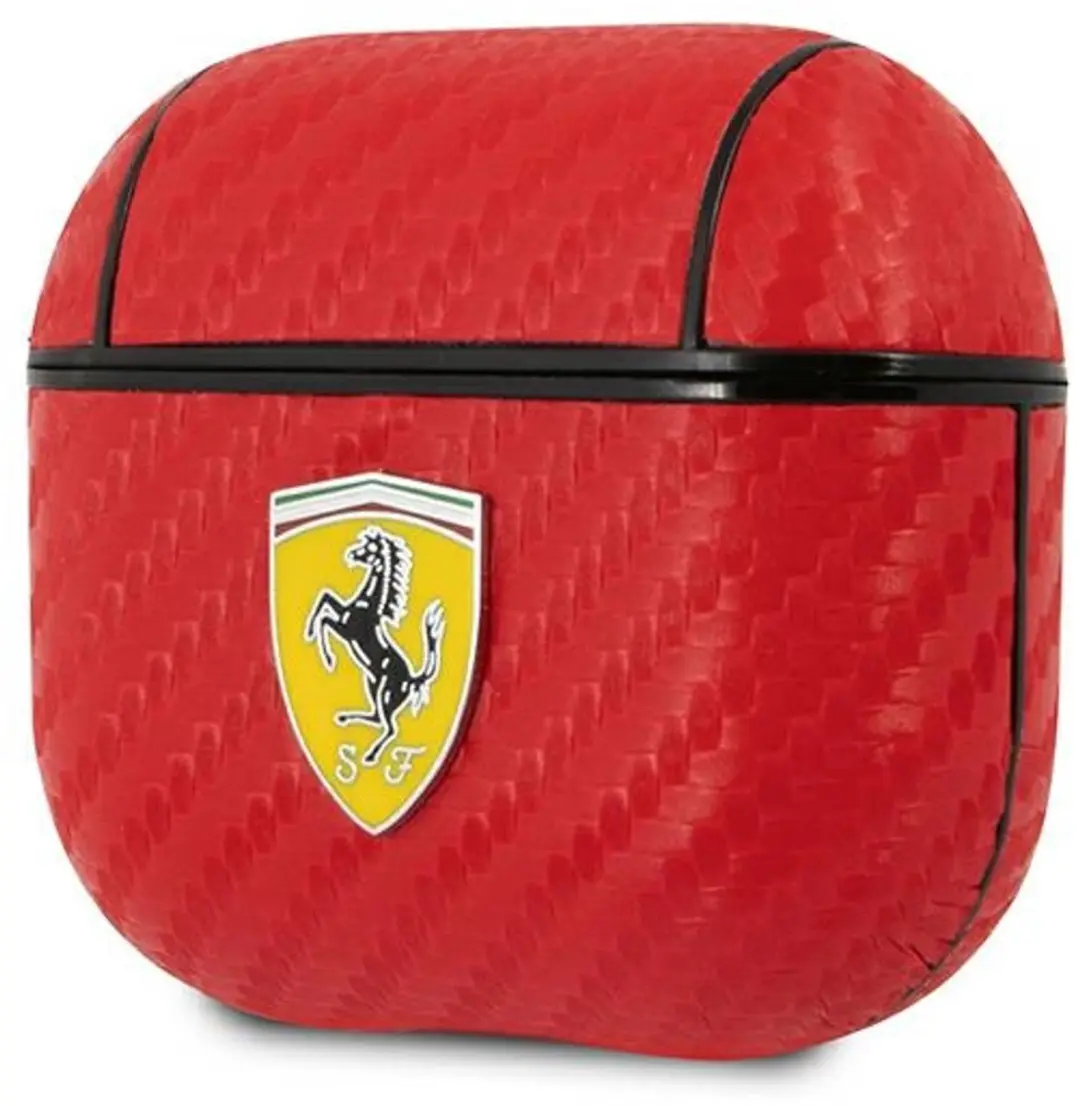 Ferrari Carbon AirPods Case - Apple AirPods 3 - Rood