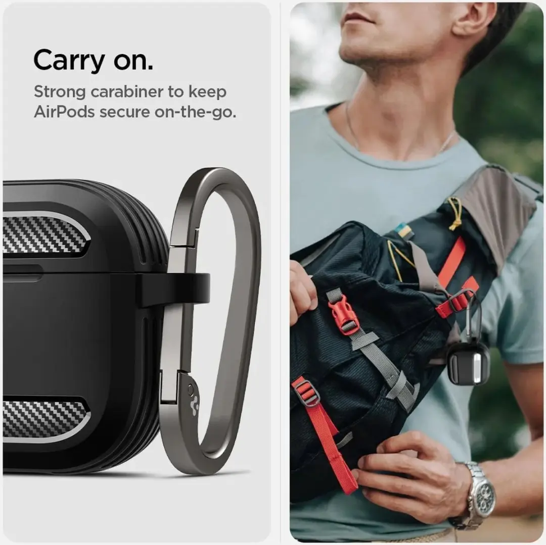 Spigen Rugged Armor Hoesje 13245 - Apple AirPods 4 - Zwart