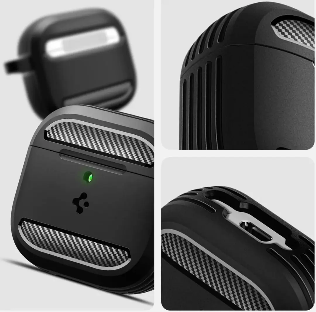 Spigen Rugged Armor Hoesje 13245 - Apple AirPods 4 - Zwart