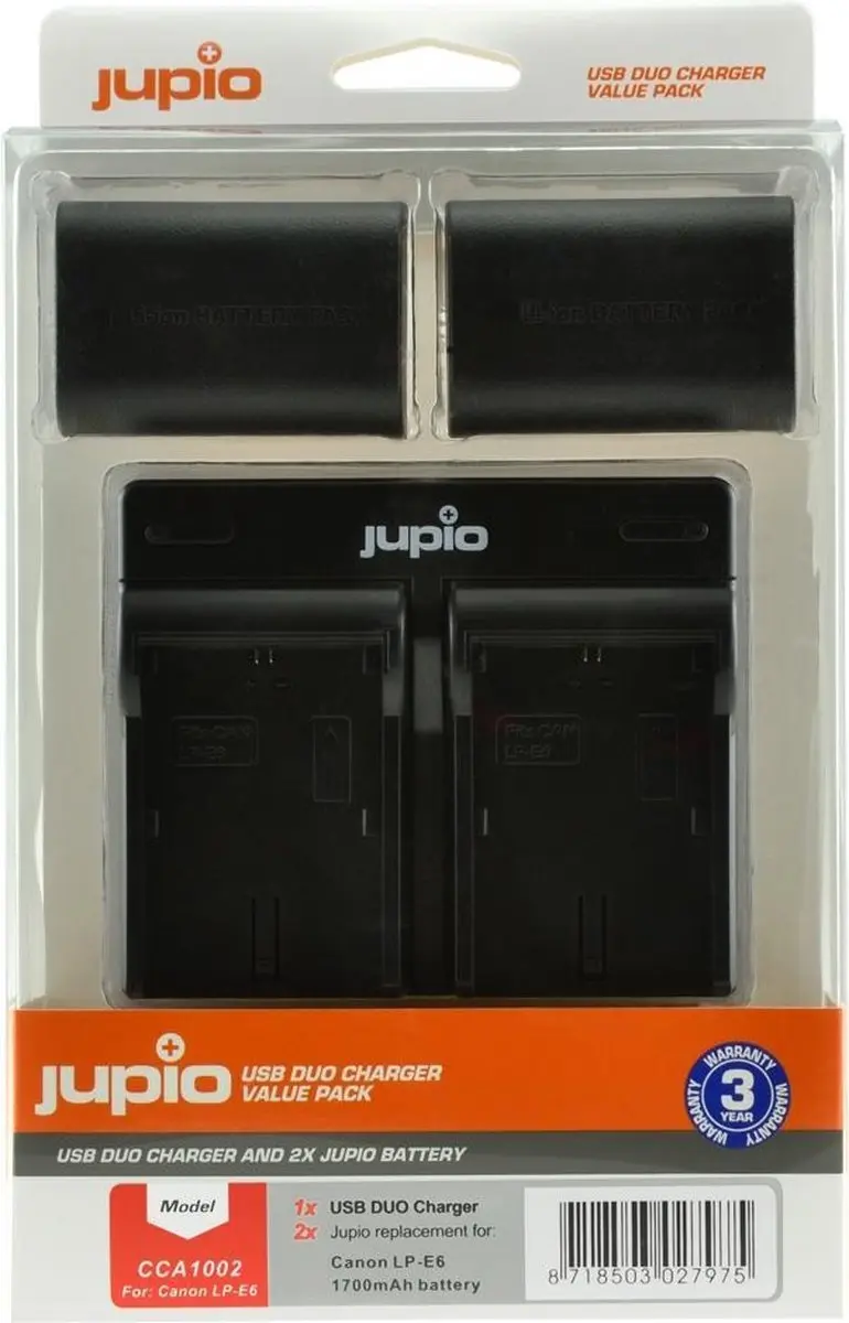 Jupio CCA1002 Accu 2x 1700mAh + USB Dual Charger