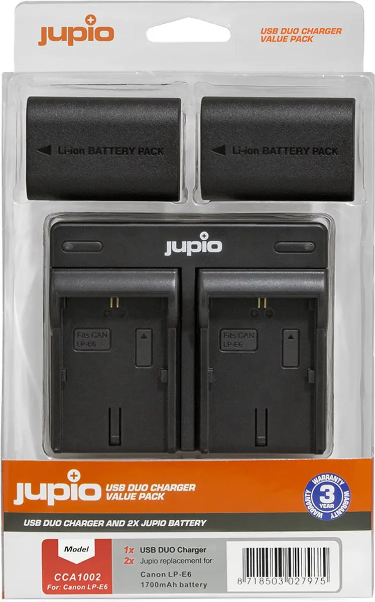 Jupio CCA1002 Accu 2x 1700mAh + USB Dual Charger