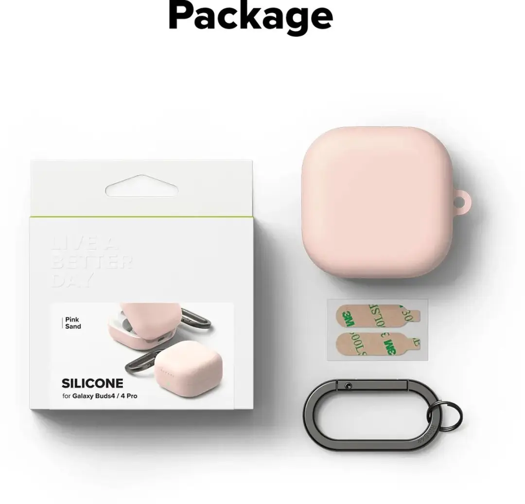 Ringke Silicone Hoesje Samsung Galaxy Buds 4/4 Pro - Roze