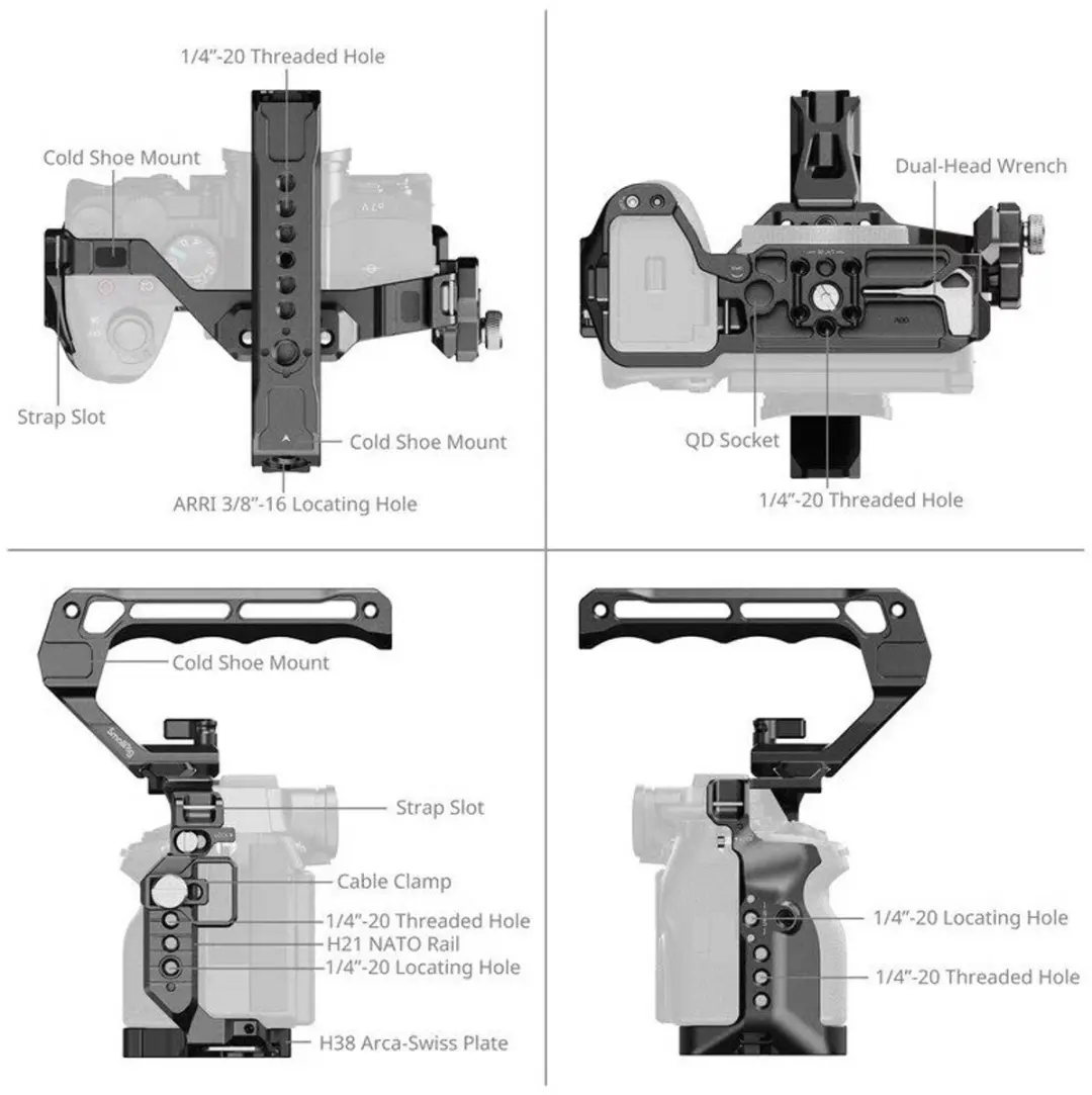 SmallRig Cage Kit 6025 Sony Alpha 7 V/7R V/7 IV - Zwart