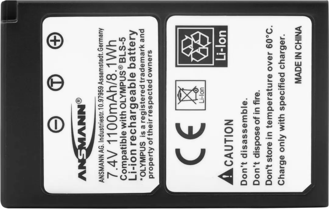 Ansmann A-Oly BLS-5 Li-ion Accupack 1100mAh