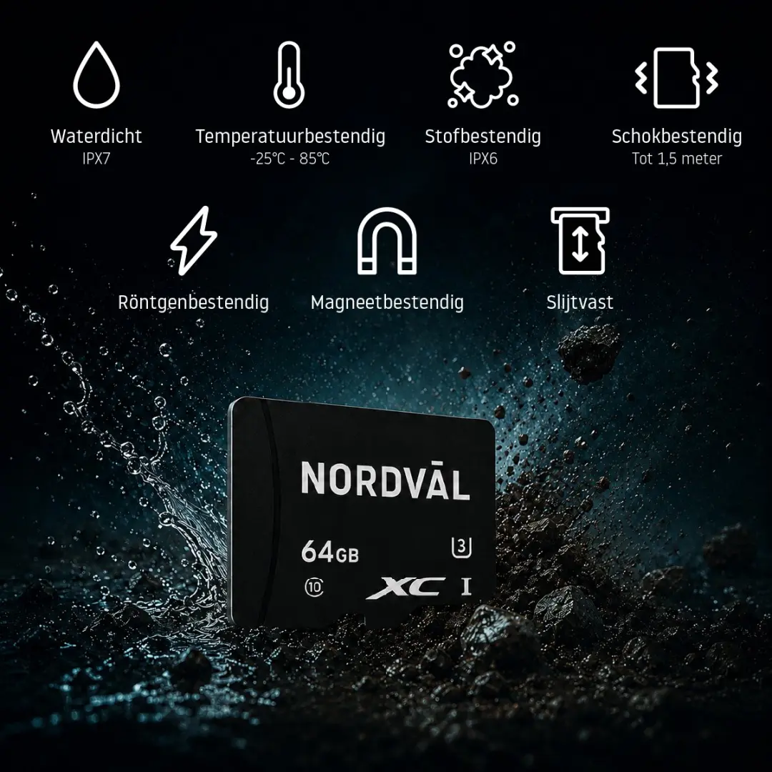 Nordväl Micro SD Kaart 64GB UHS-I V30 - 8720256145363