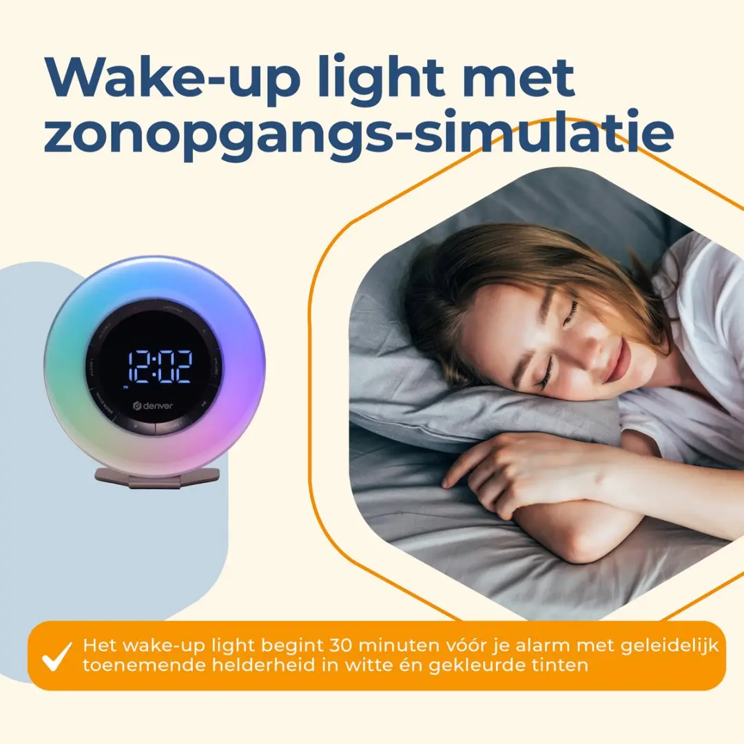 Denver Wake Up Light CRL342 - Wekkerradio - Lichtwekker - Wit