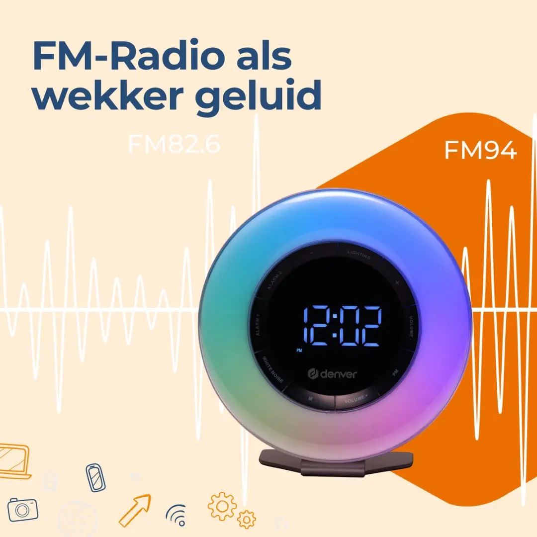 Denver Wake Up Light CRL342 - Wekkerradio - Lichtwekker - Wit