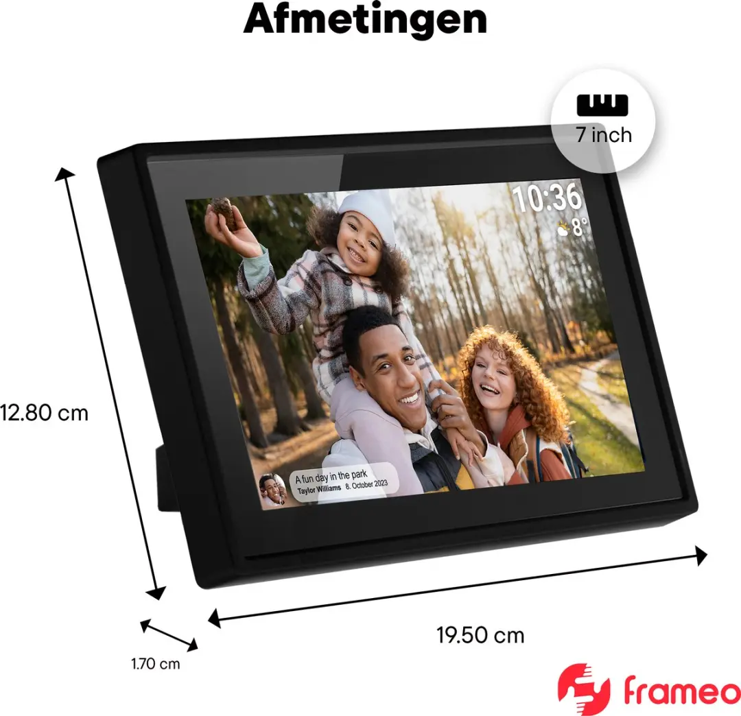 Denver Digitale Fotolijst PFF725B 7 inch - 8GB - Zwart