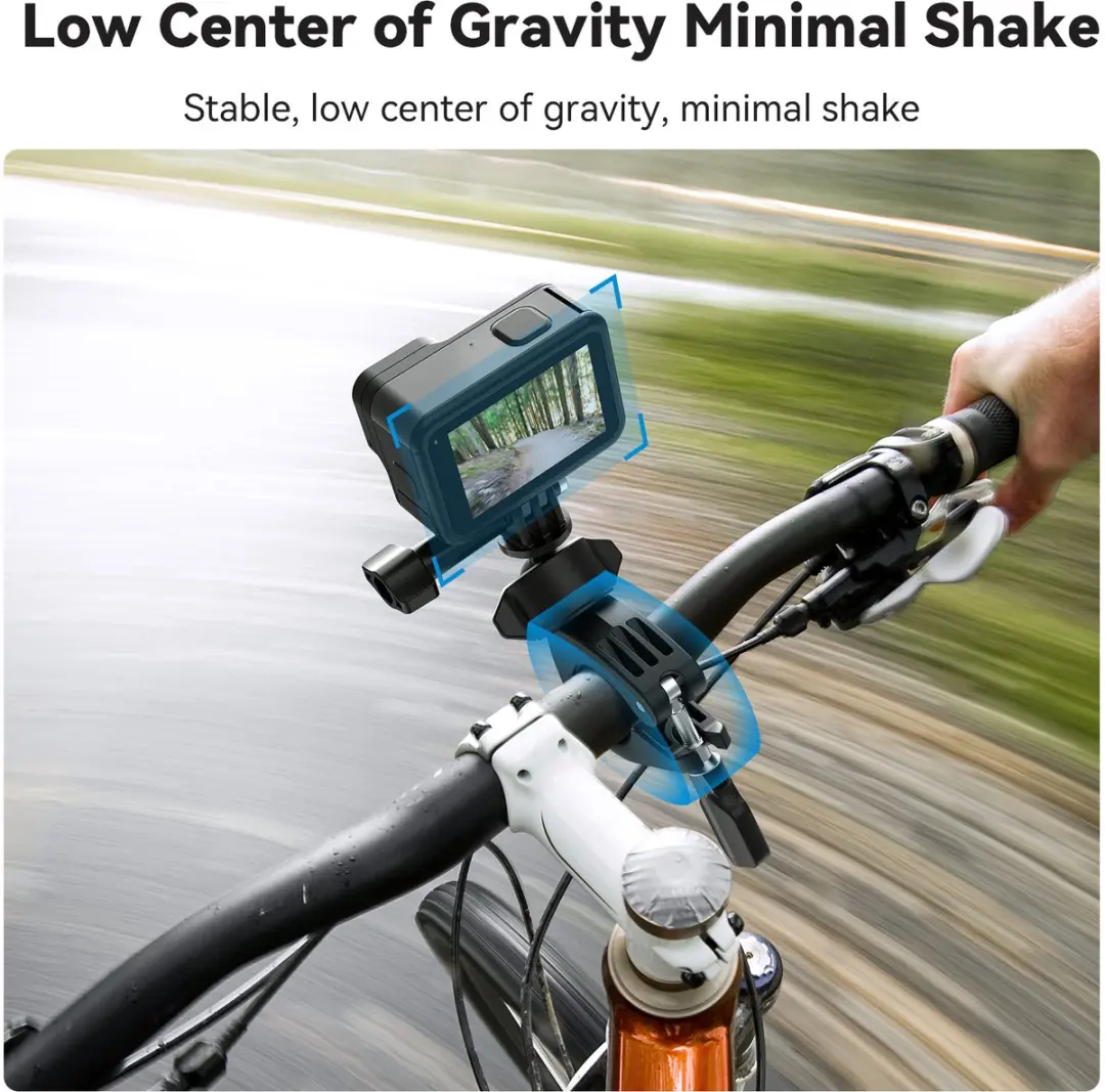 Telesin Fietsbuismount Actioncamhouder 360° - 9-38mm - Zwart - afbeelding 4 van 6
