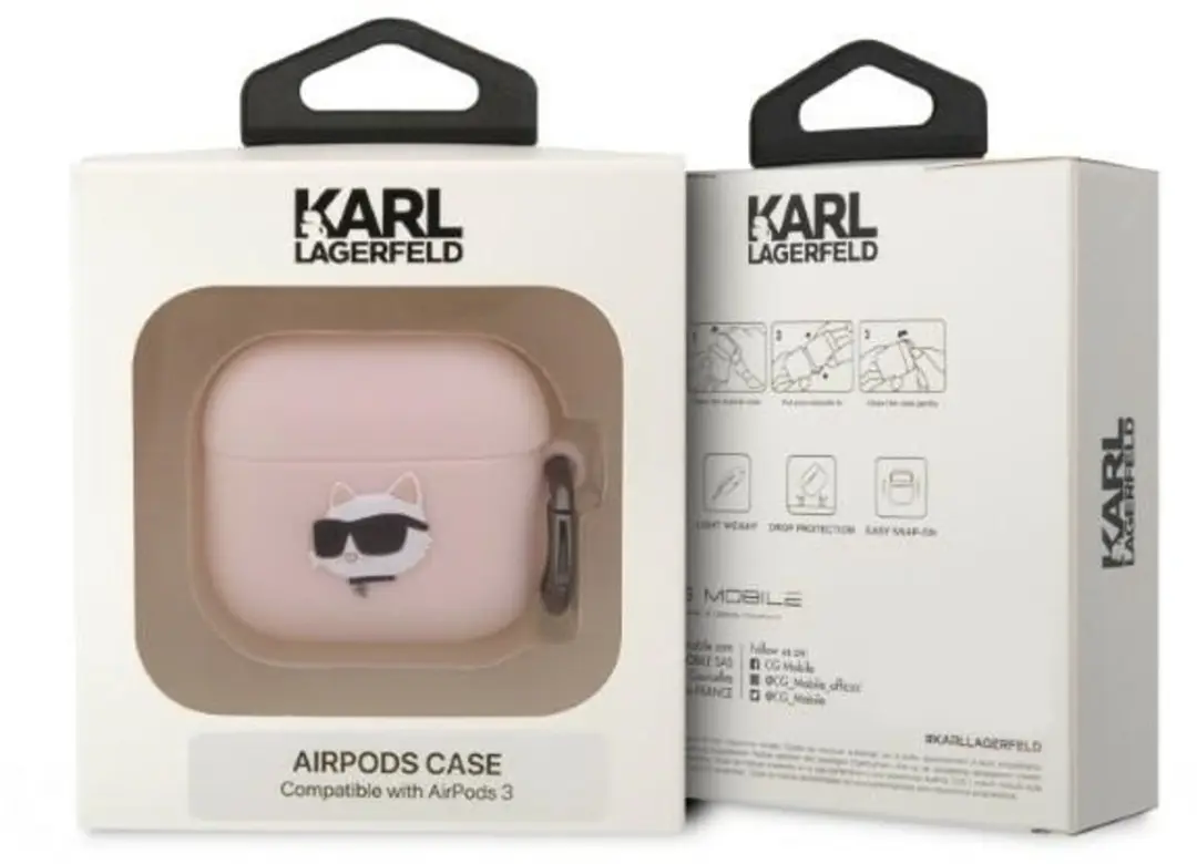 Karl Lagerfeld KLA3RUNCHP Hoesje AirPods - Roze