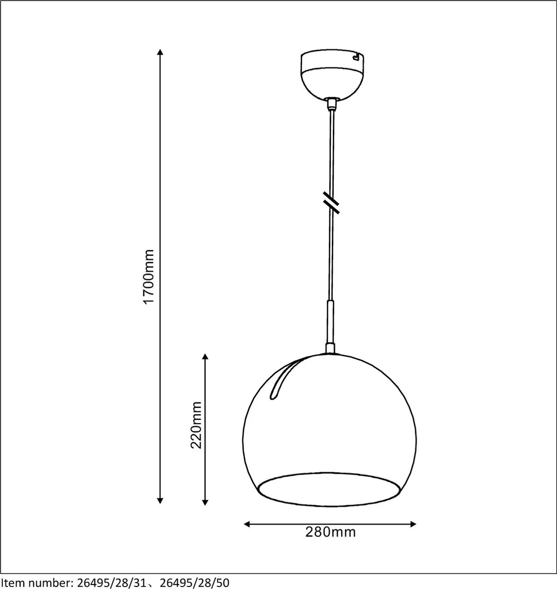 Lucide Bobo Hanglamp - Ø28cm - Grijs