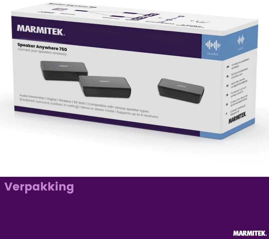 Marmitek Speaker Anywhere 750 Draadloze Audiozender - 2 Ontvangers - afbeelding 6 van 6