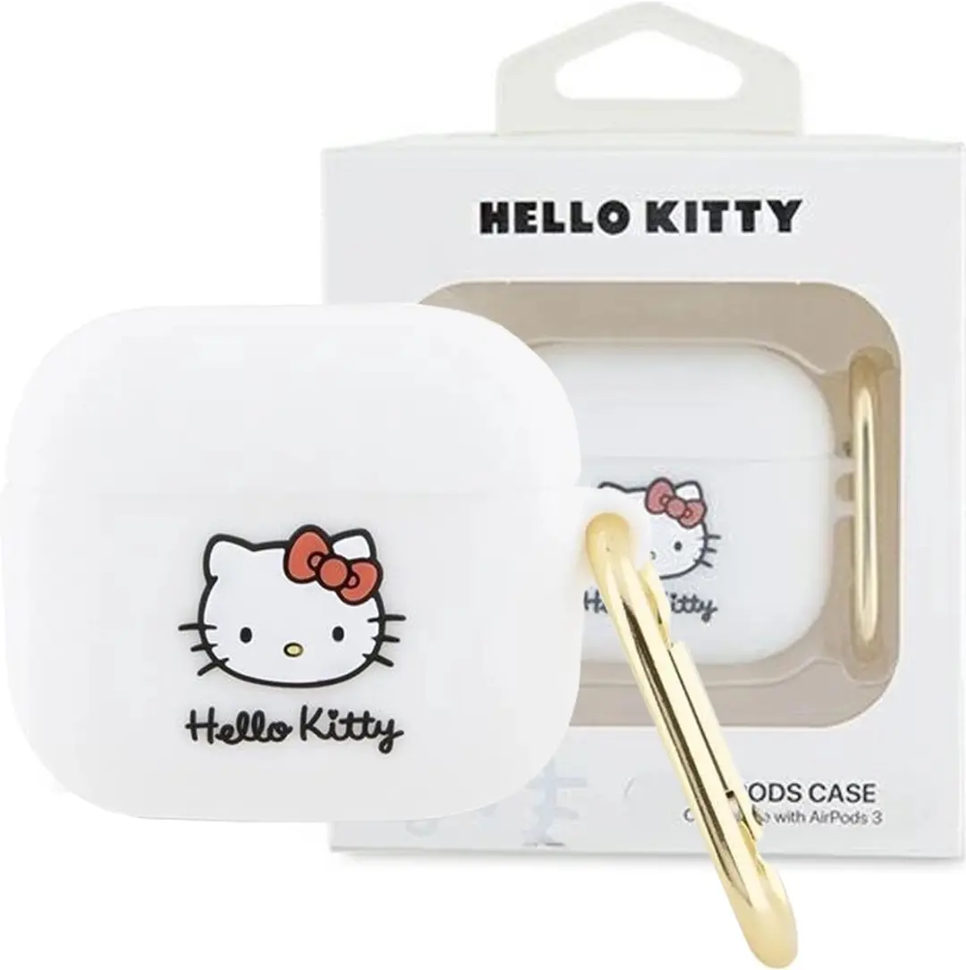 Hello Kitty Siliconen 3D Kitty Hoofdhoes AirPods 3 - Wit