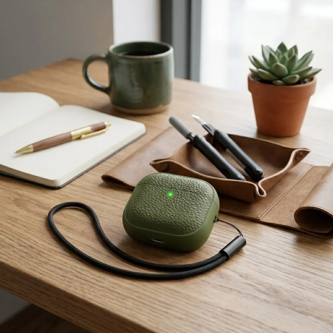 NUVEX Leger groen Hoesje voor AirPods Pro 2 - Inclusief reinigingsset
