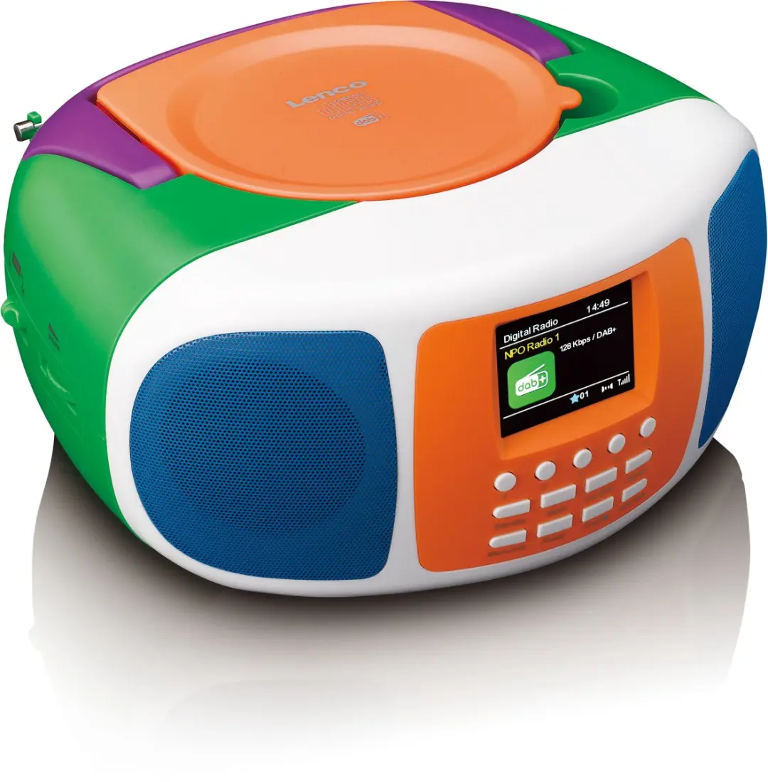 Lenco SCD-861KIDS Draagbare Radio - DAB/FM/CD - Bluetooth - Multicolor