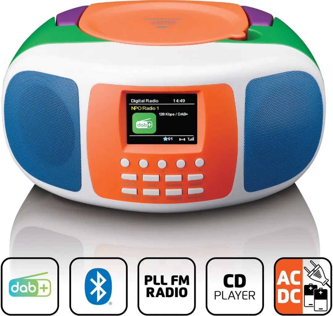 Lenco SCD-861KIDS Draagbare Radio - DAB/FM/CD - Bluetooth - Multicolor