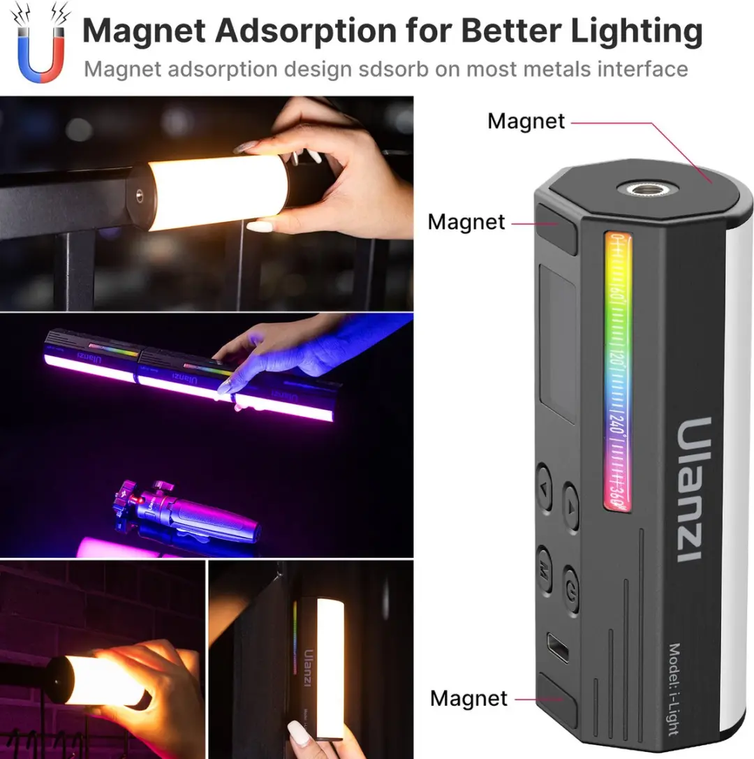 Ulanzi i-Light RGB Pocket Tube Light - Zwart