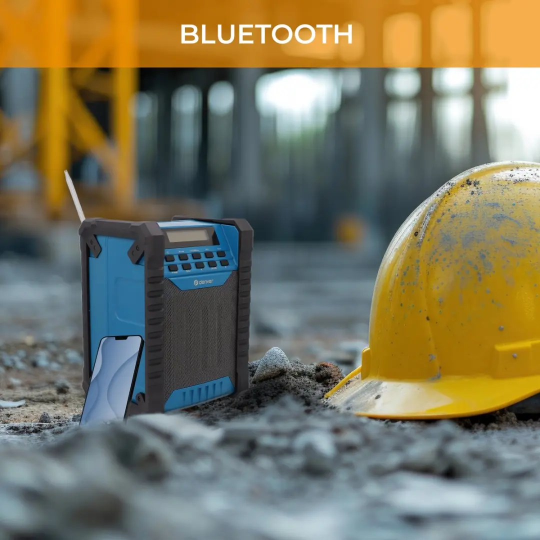 Denver WRB60 Bouwradio - Bluetooth/FM - 100W - Zwart/Blauw