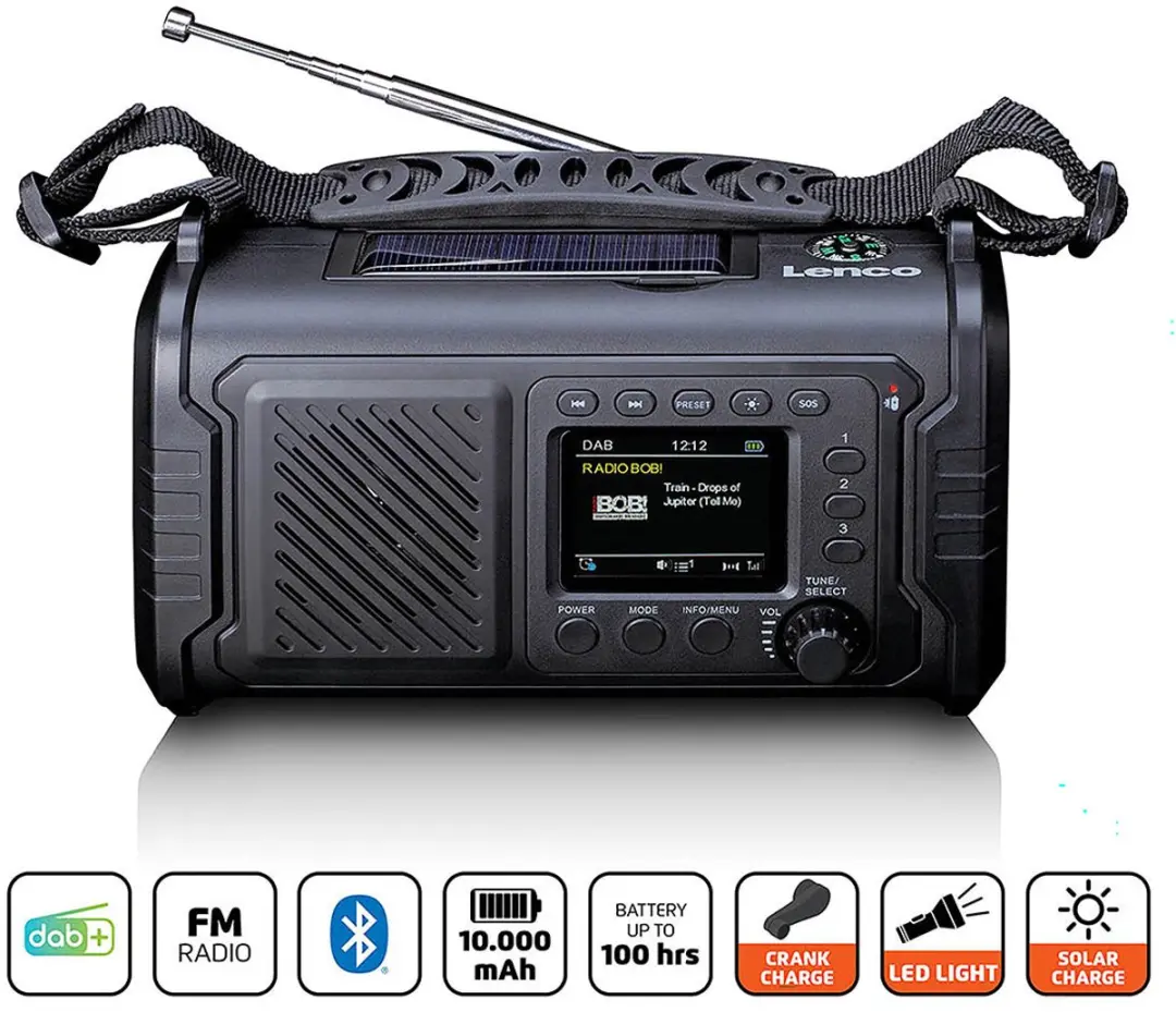Lenco PDR-055BK Noodradio - Zwart