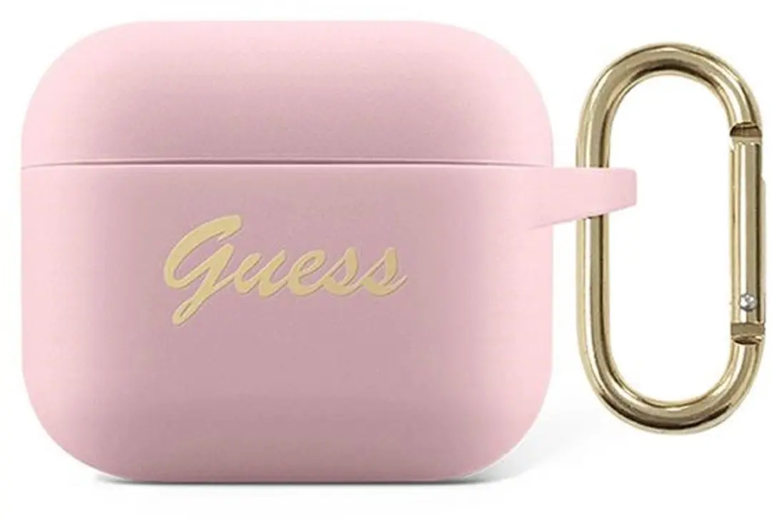 GUESS Silicone Vintage Script AirPods 3 Hoesje - Roze