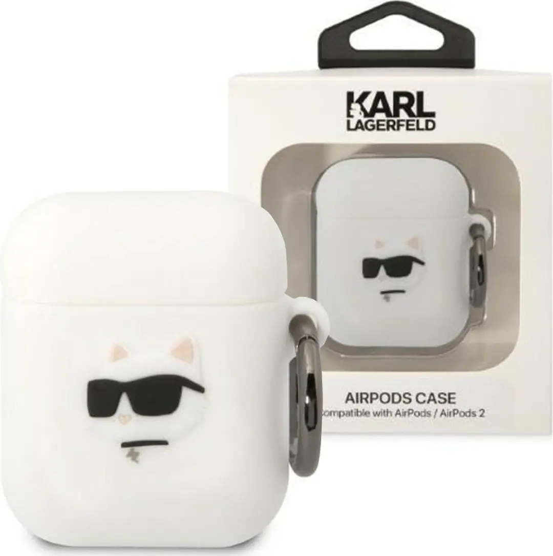 Karl Lagerfeld Choupette 3D Hoesje AirPods 1/2 - Wit