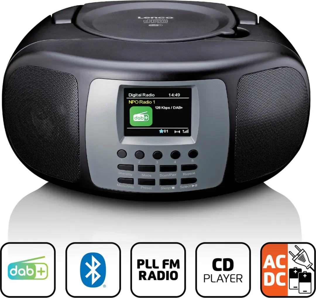Lenco SCD-860BK Draagbare DAB+/FM-radio - Zwart
