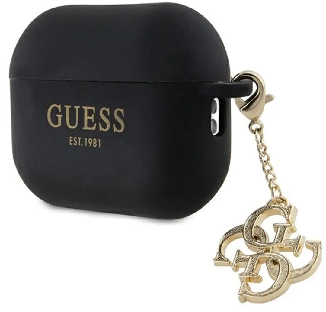 GUESS Glitter Charm Silicone Case Apple AirPods Pro 2 - Zwart