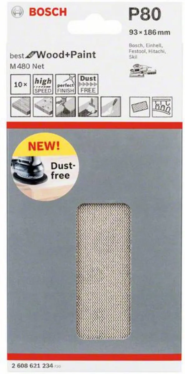 Bosch 2608621234 Oscillerend Schuurpapier Korrel 80 - 10 Stuks