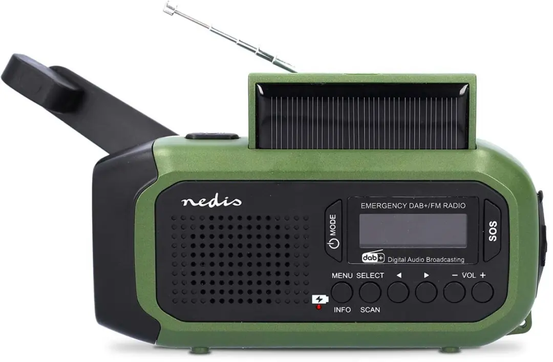Nedis RDDBCR2000GN Noodradio - DAB+/FM - Zwart