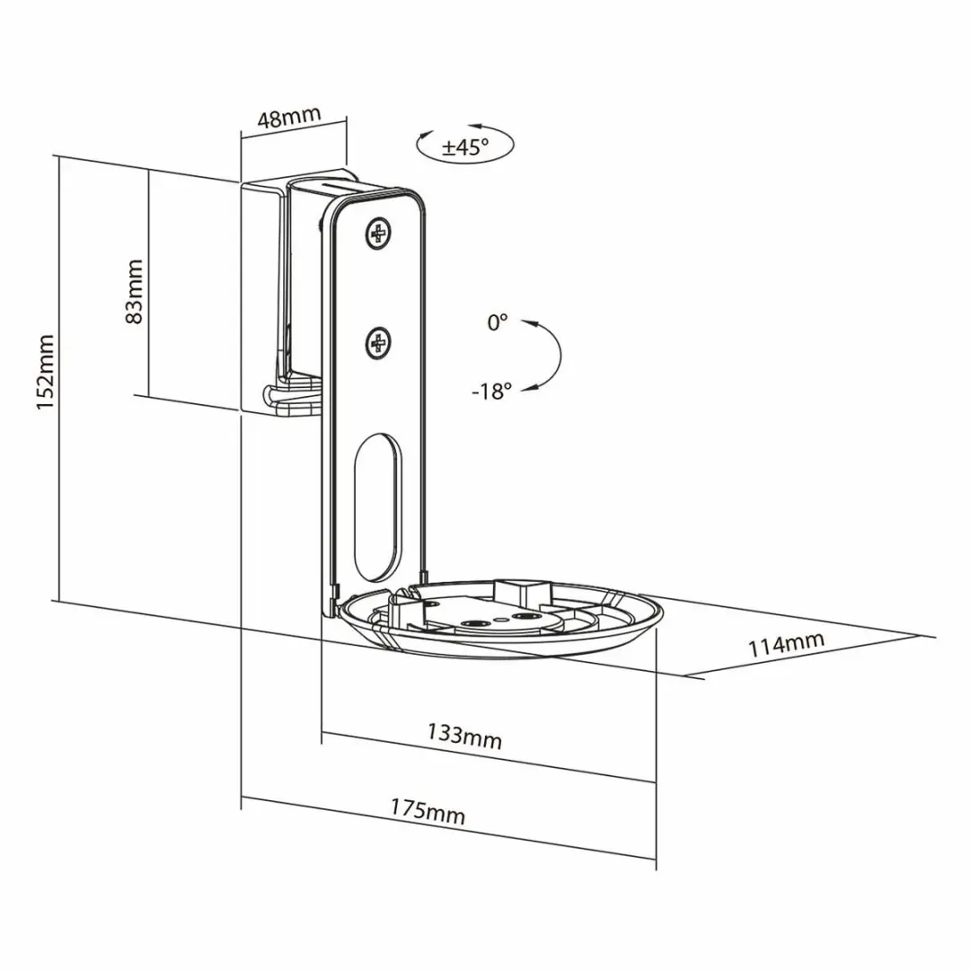 Nedis SPMT5800BK Speakerbeugel - Sonos Era 100 - Zwart