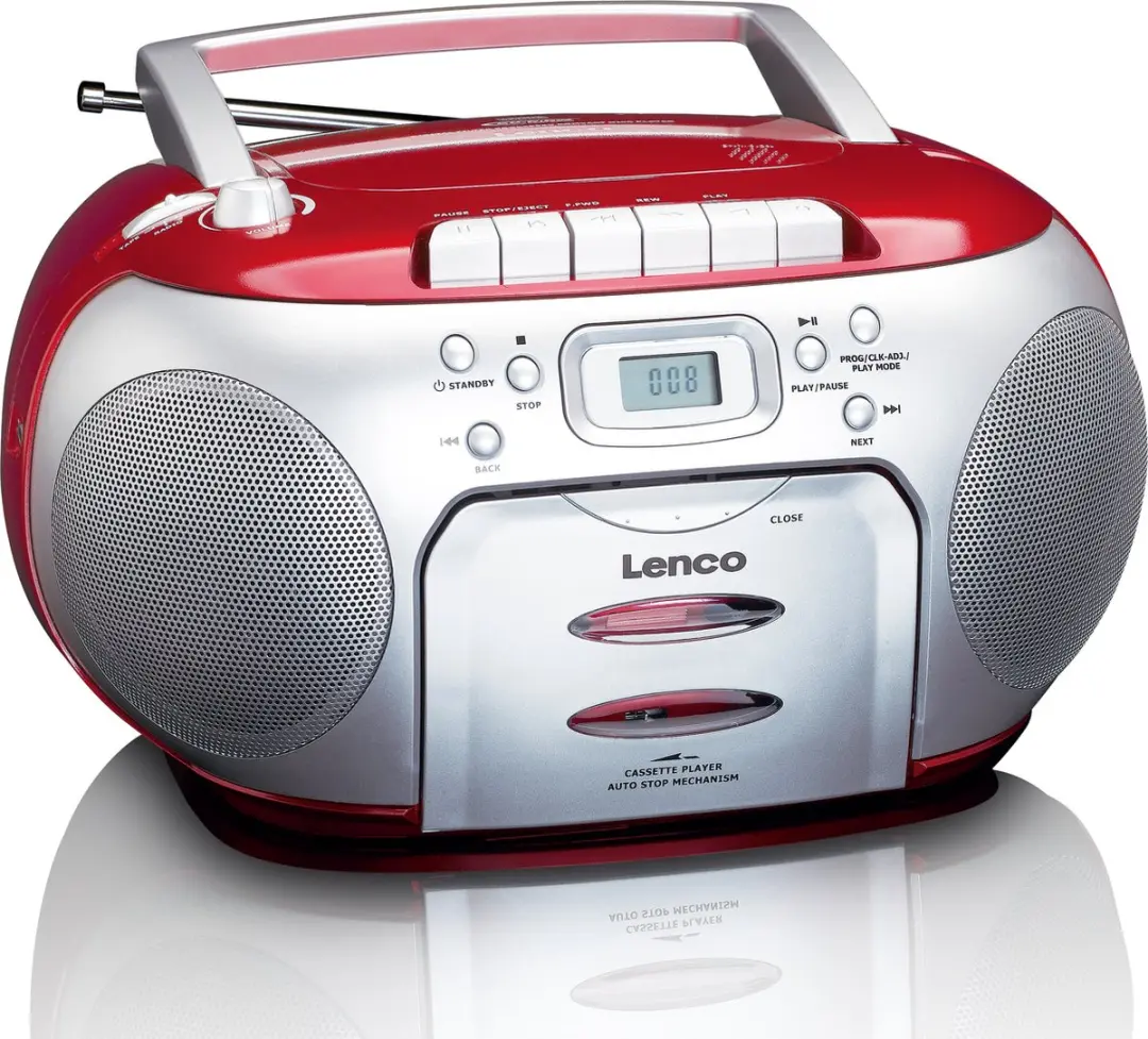 Lenco SCD-420RD Draagbare Radio CD-speler - Rood-Zilver
