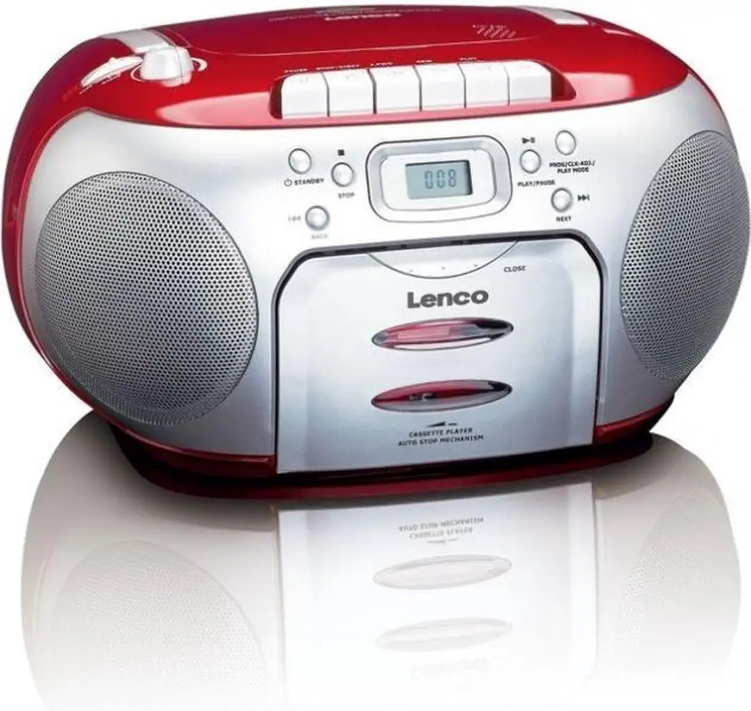 Lenco SCD-420RD Draagbare Radio CD-speler - Rood-Zilver