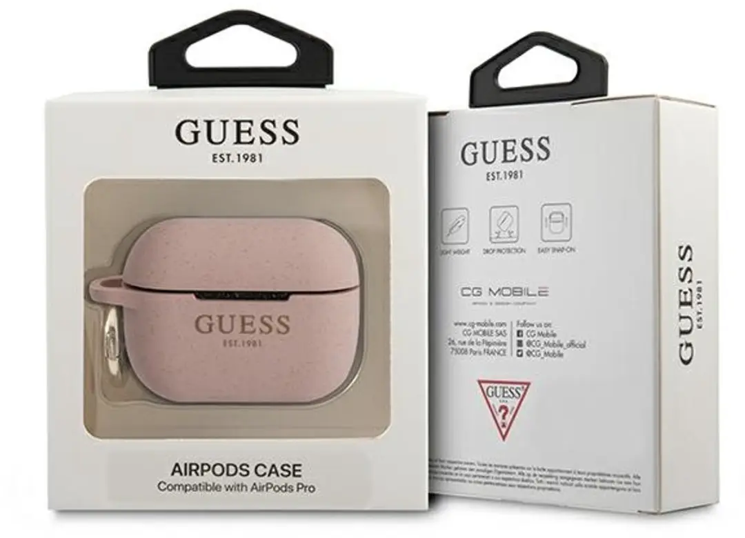 GUESS AirPods Pro Hoesje Silicone Glitter - Roze