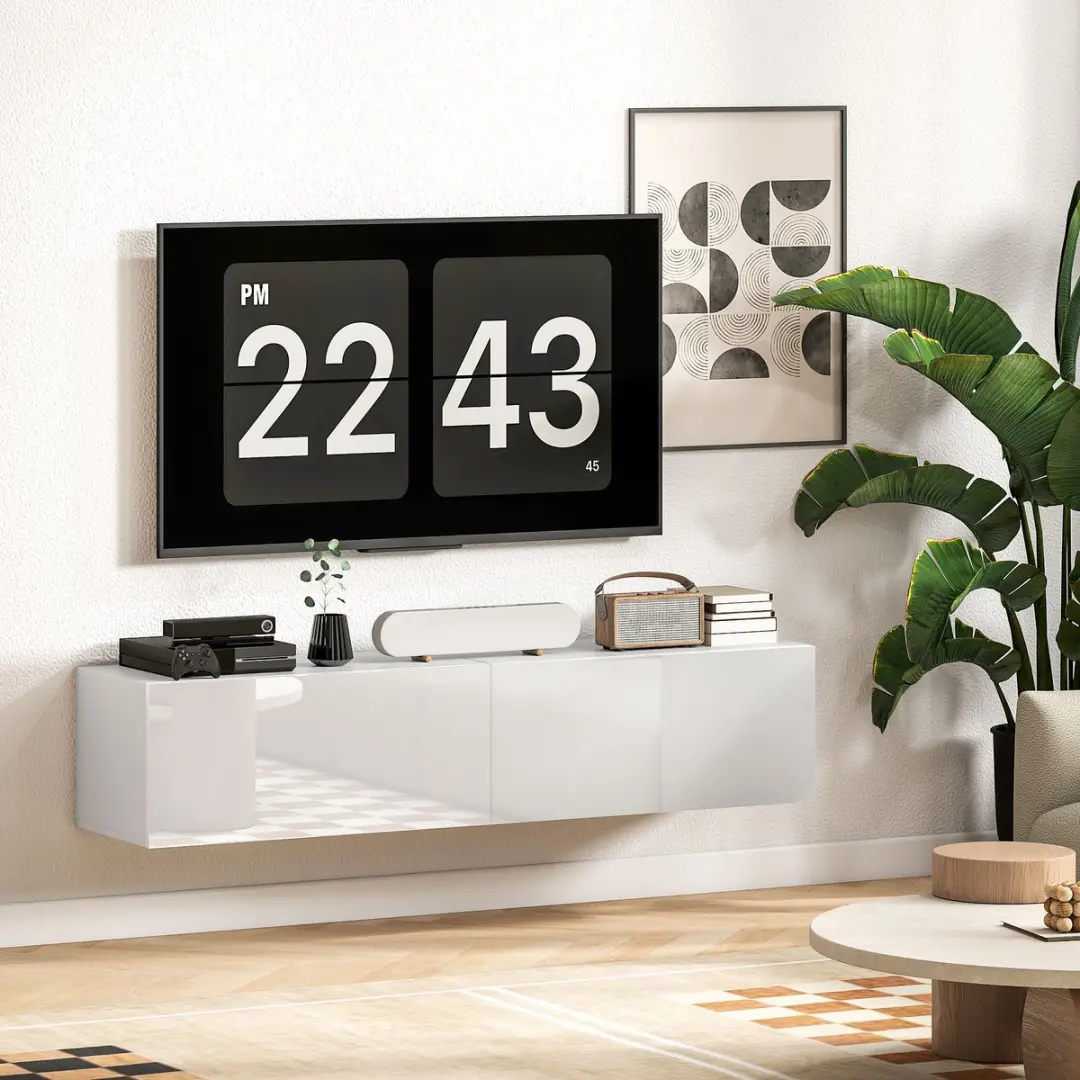 Homcom TV-meubel 140x33x29,8cm - Wit