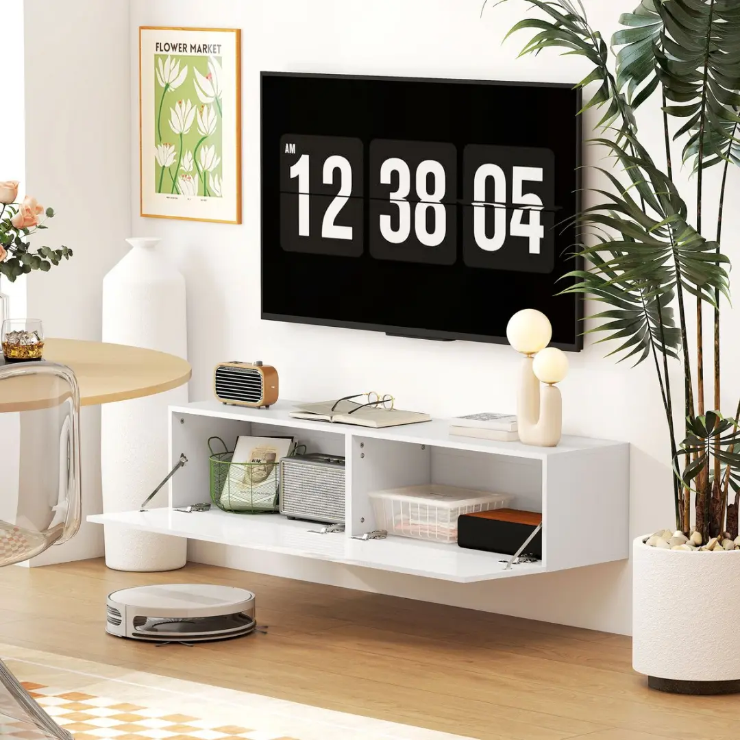Homcom TV-meubel 140x33x29,8cm - Wit